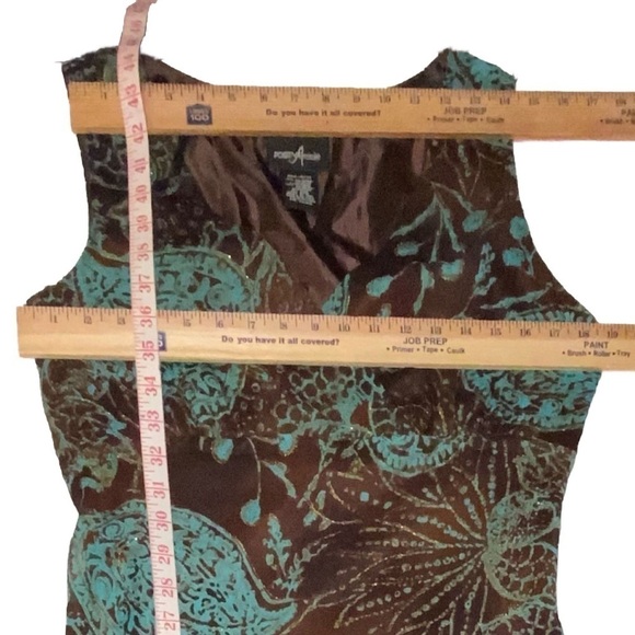Positive Attitude Tiered Sleeveless Dress, Brown and Green Size 12 - Picture 12 of 12